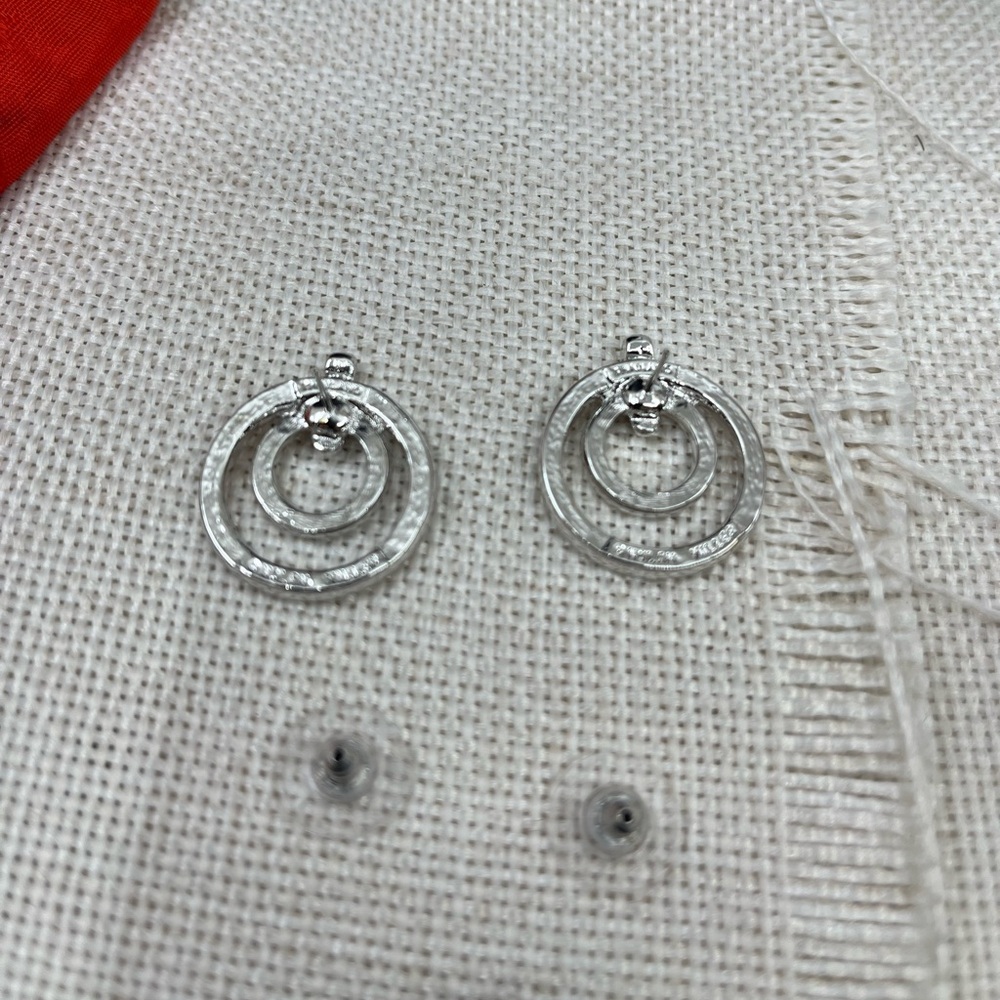 Nolan Miller Glamour Collection Pave Triple Circle Earrings w/ Box and Cert - Picture 9 of 17